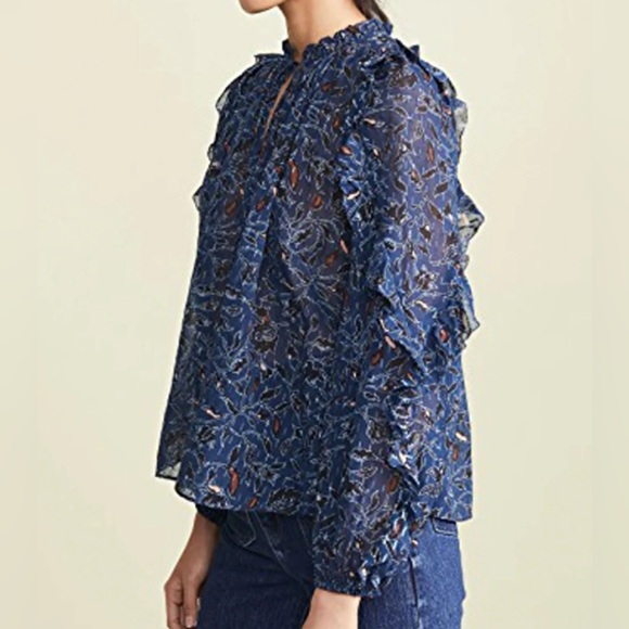 Ulla Johnson Silk Atiya Blouse in Dusk - Picture 7 of 9